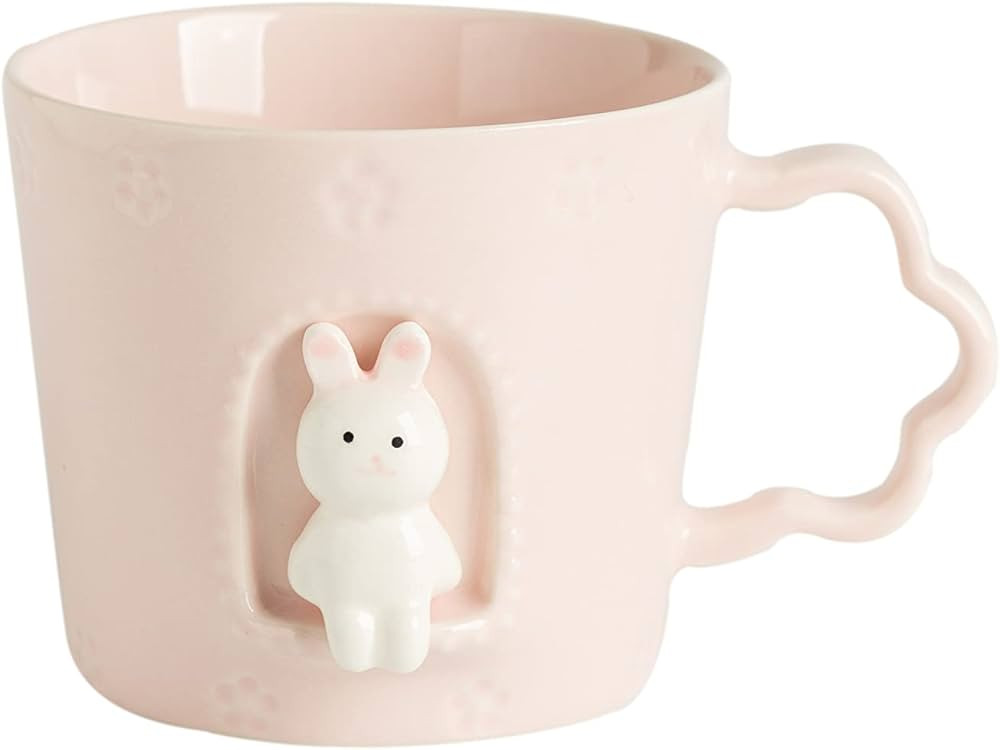 DIHOclub Rabbit Ceramic Cup Window Animals Mug Cute Cartoon Handmade Figurine Mugs,Holiday and Bi... | Amazon (US)