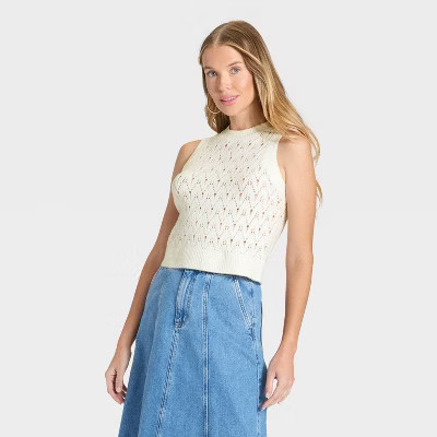 Women's Sweater Vest - Universal Thread™ Cream S | Target