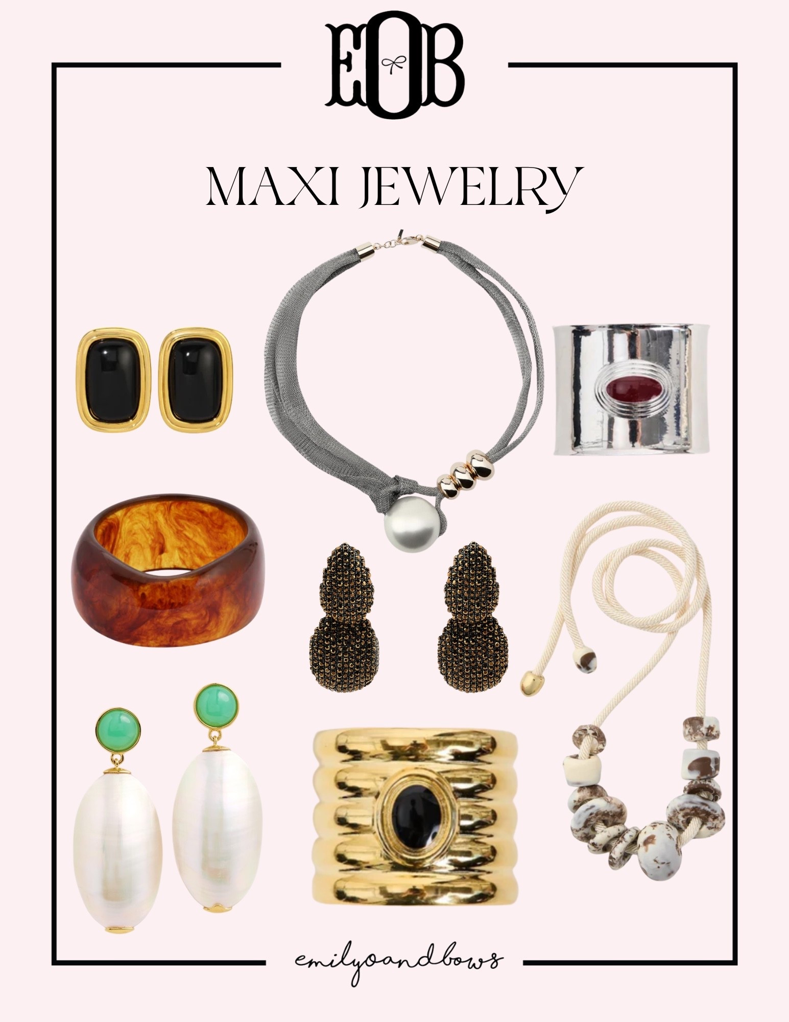 Maxi jewelry is a huge trend for this spring! Sharing some of our favorites! ✨