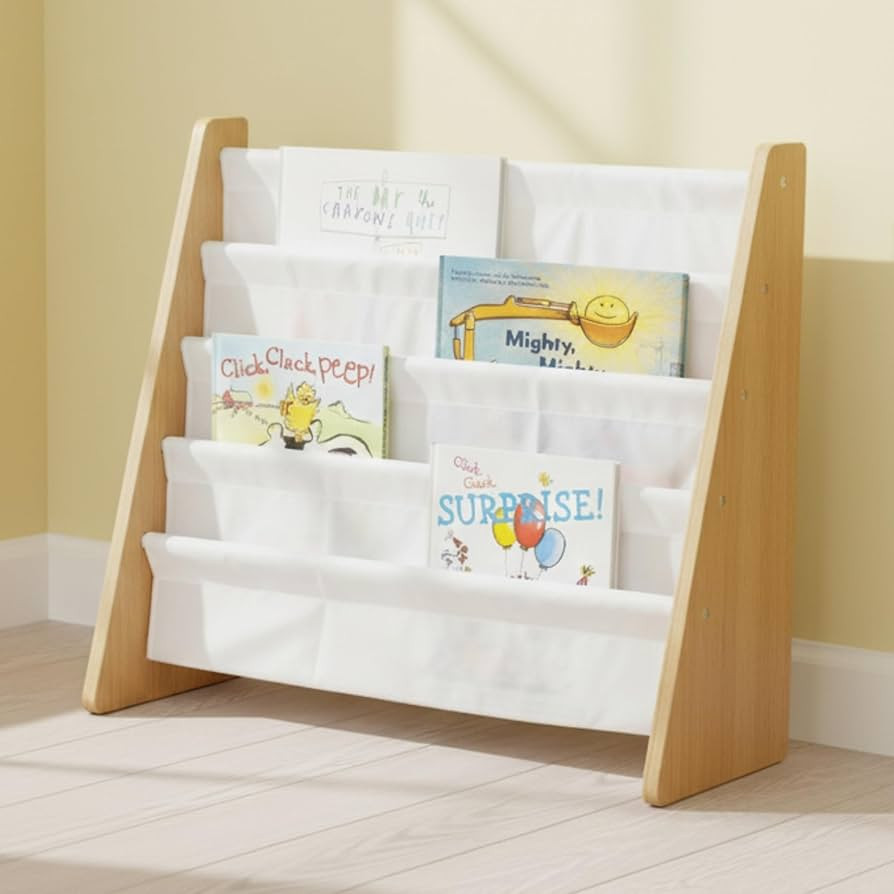Humble Crew 4-Tier Kids Bookshelf, Natural Wood/White - Premium Book Shelf for Kids Rooms with Fo... | Amazon (US)