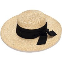 Wide Brim Boater Straw Hat With Decorative Black Band , Summer Sun For Women Womens Summer Fashion | Etsy (US)