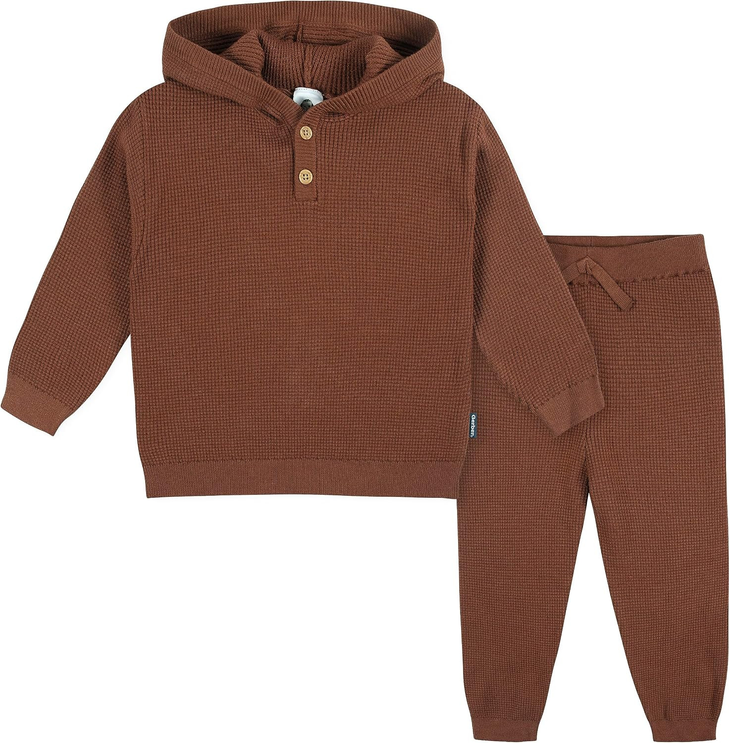 Gerber Baby & Toddler Boys Sweater Knit Hooded Top and Pant Set | Amazon (US)