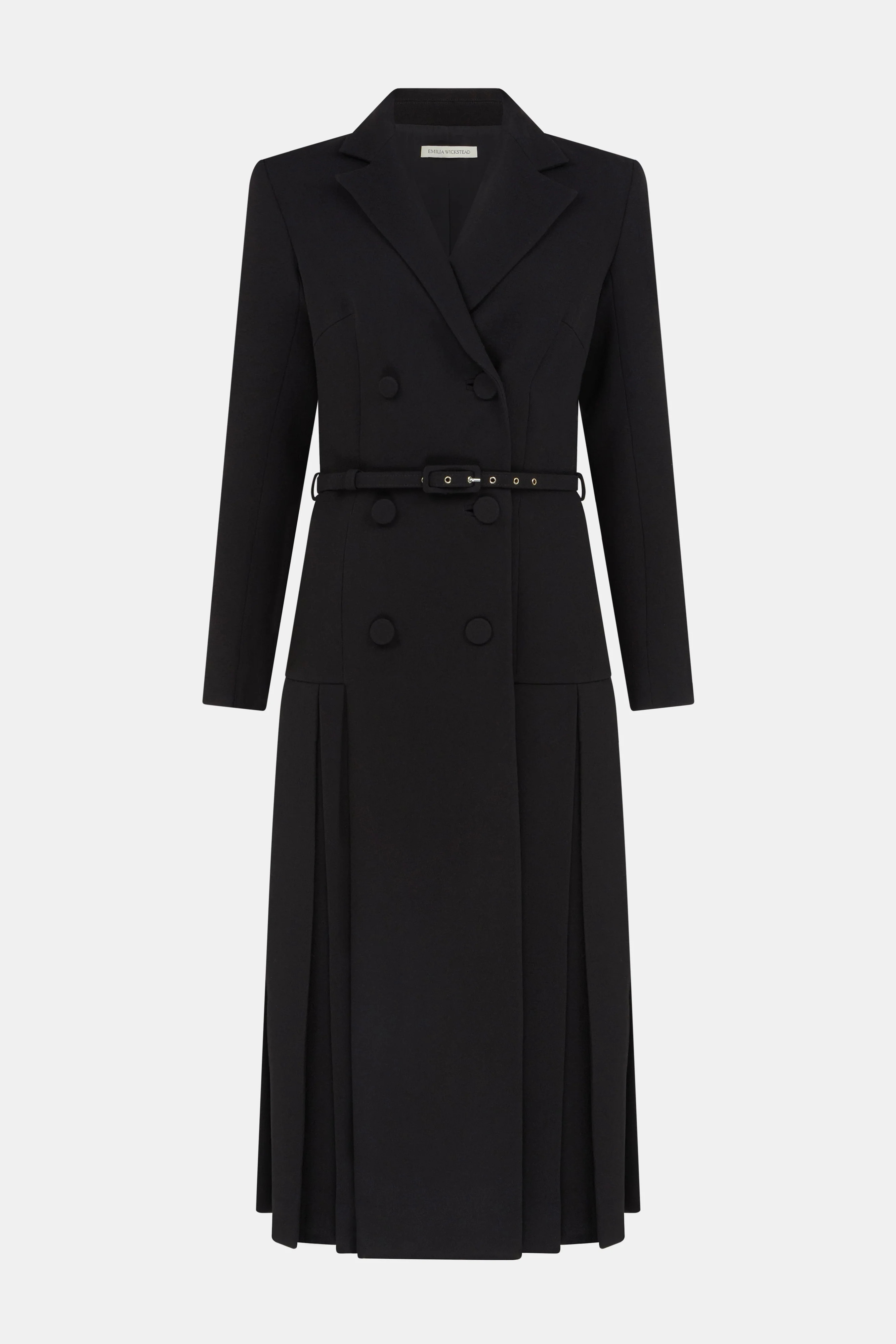 Chaney Dress in Black Single Wool Crepe | Emilia Wickstead