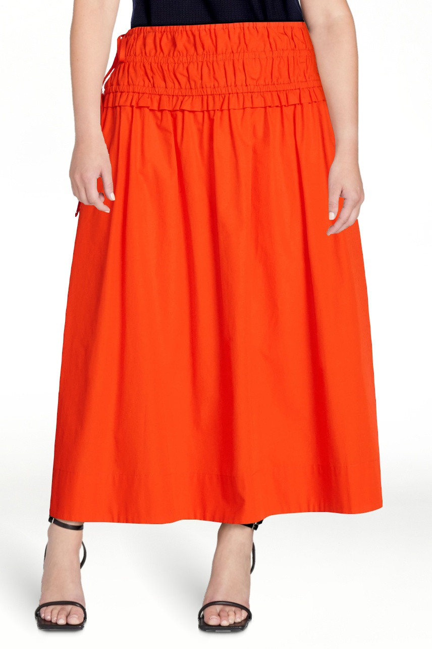 Free Assembly Women's and Women's Plus Smocked Drawstring Cotton Maxi Skirt, Sizes XS-4X | Walmart (US)