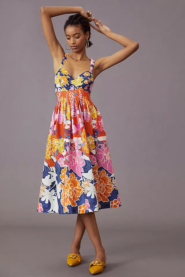 Maeve Bow-Back Midi Dress | Anthropologie (US)