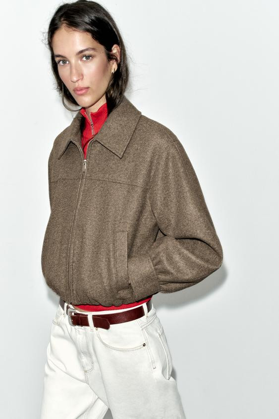 Zara - Soft Zip Jacket - Mink - Xl - Woman | Zara US