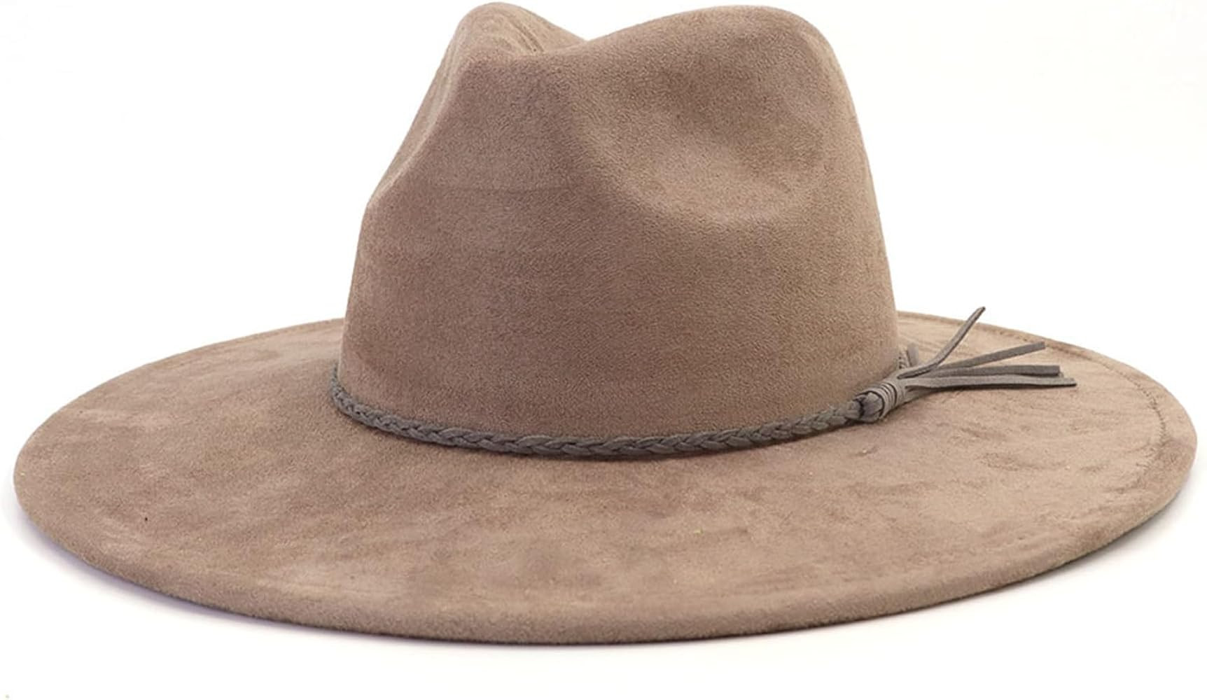 Big Wide Brim Fedora Hats for Women Men Western Suede Hats Large Felt Panama Hat Rancher Hat | Amazon (US)