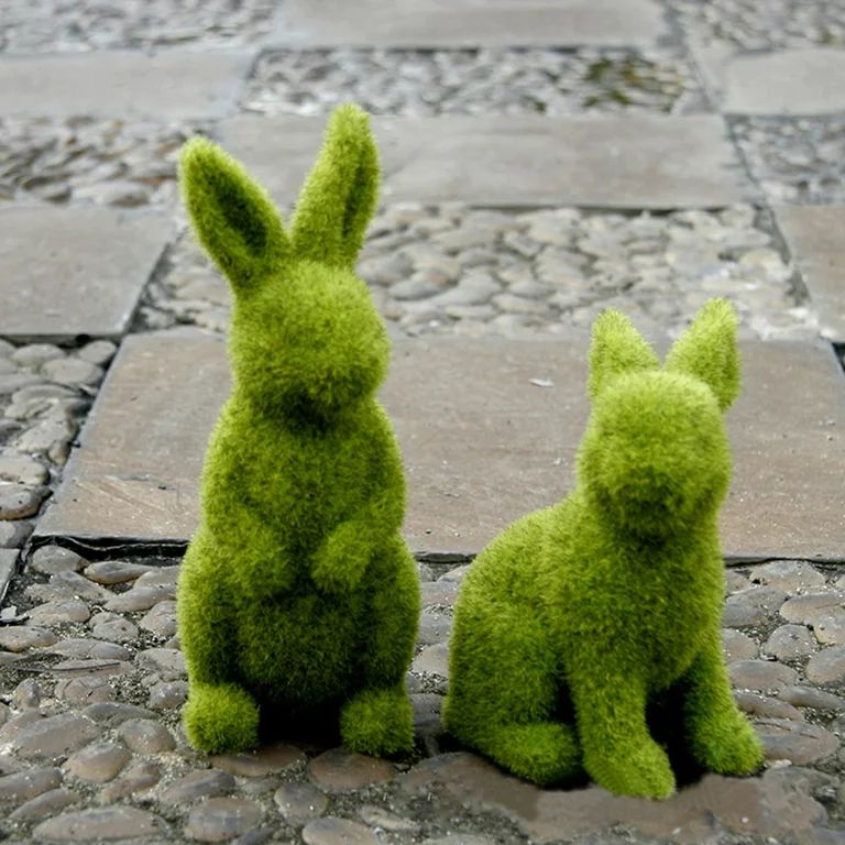 Puloru Imitation moss rabbit resin plant sculpture easter animal decoration | Walmart (US)