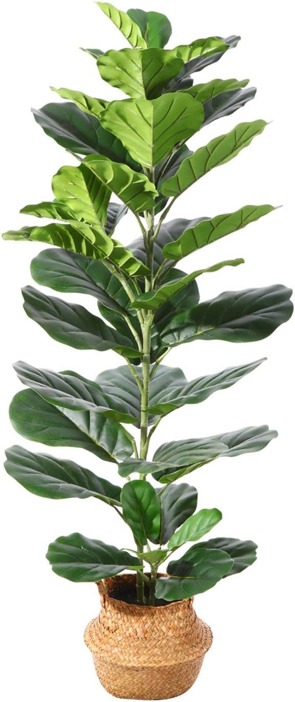 Ferrgoal Artificial Plants Fiddle Leaf Fig Tree 49 Inch Fake Plant Ficus Lyrata with 44 Leaves an... | Amazon (CA)