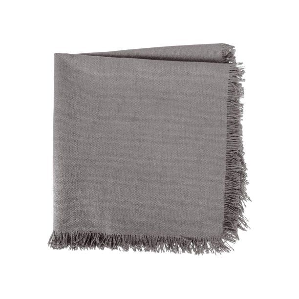 Set of 6 Gray Solid Over-Sized Square Fringed Napkins 20" | Walmart (US)