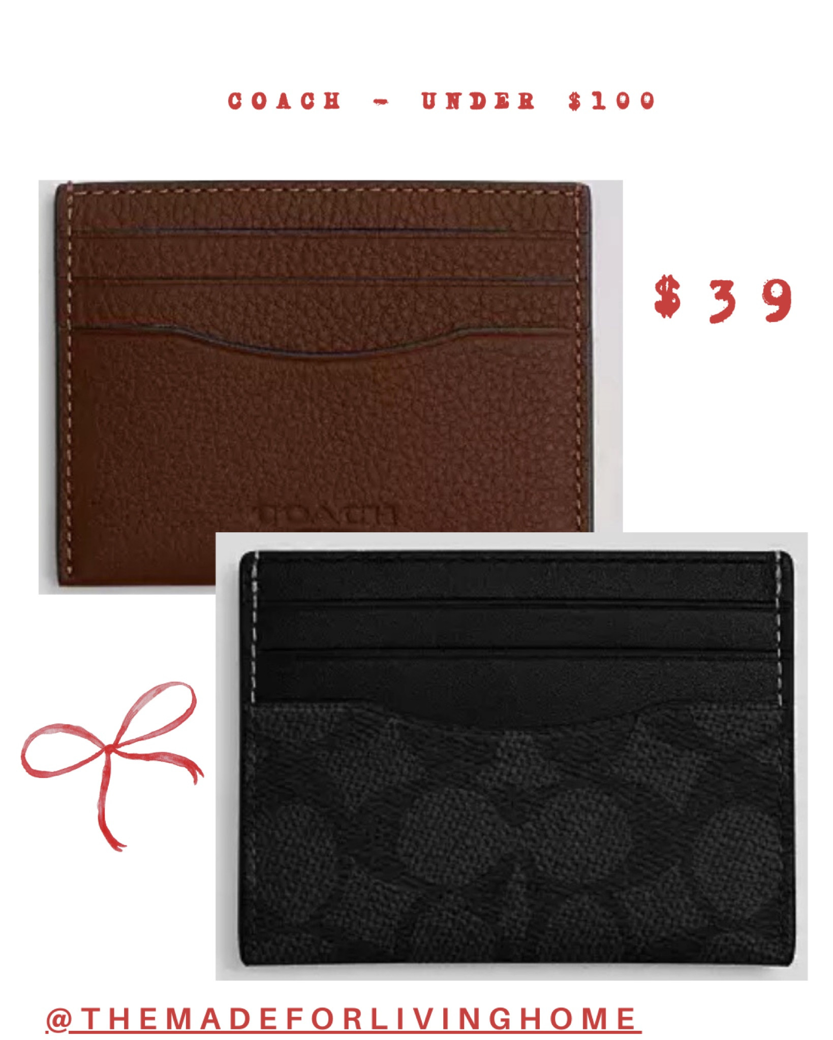 $39 Coach card case! 

#LTKSeasonal #LTKfindsunder50 #LTKfindsunder100