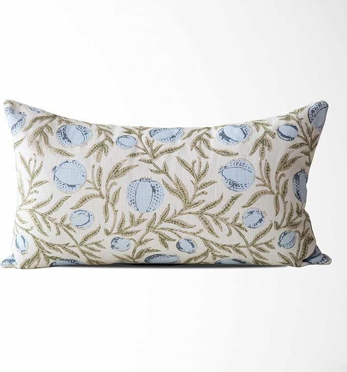 Tajik Home Alisa Block Print Pomegranate Pillow Cover – 100% Cotton Decorative Throw Pillow Cov... | Amazon (US)