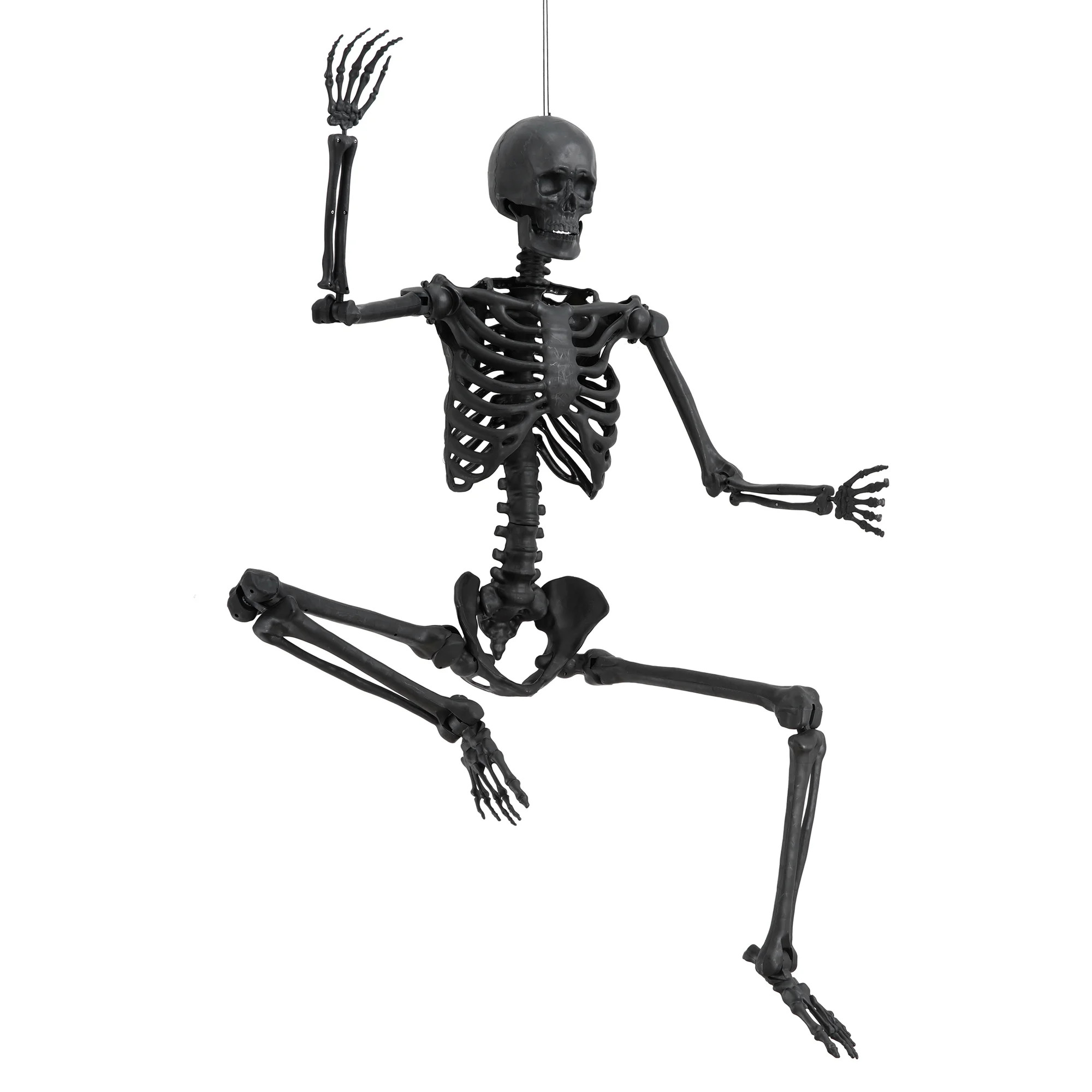 5ft Black Poseable Skeleton Decoration, Halloween Outdoor Decor, by Way To Celebrate - Walmart.co... | Walmart (US)