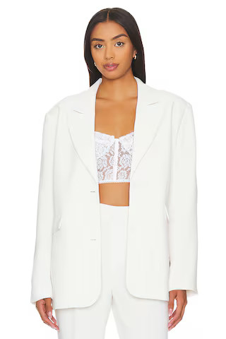 Good American Suiting Boyfriend Blazer in Ivory001 from Revolve.com | Revolve Clothing (Global)