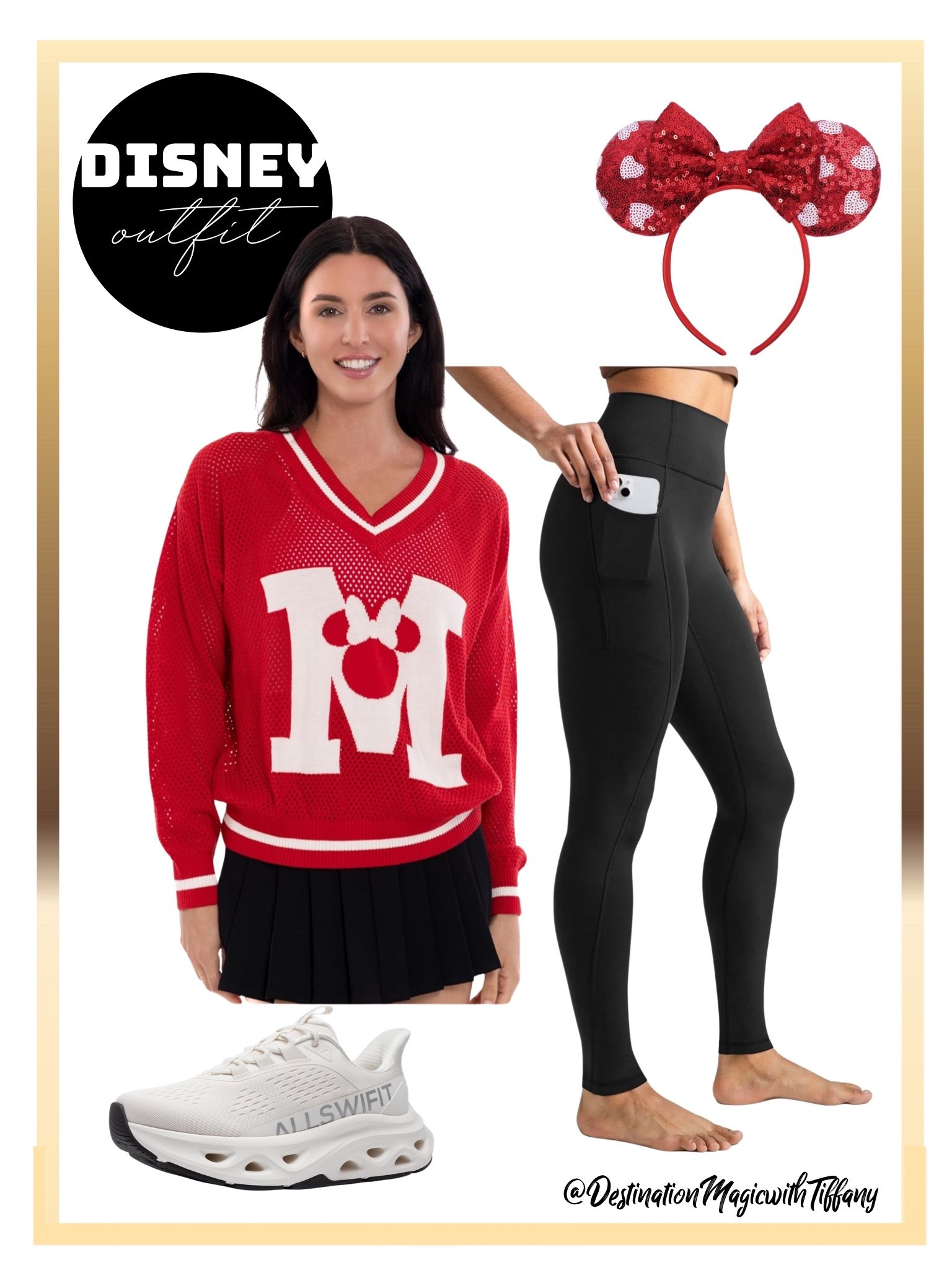 Disney outfit inspo for long park days 🎀 This sporty Minnie look is comfortable, cute, and made for walking miles at Walt Disney World or Disneyland. From supportive sneakers to pocket leggings and an easy Disney top, this is a go-to theme park outfit you can actually wear all day. Everything linked.

#DisneyOutfit #DisneyOutfitInspo #DisneyAdultStyle #ThemeParkOutfit
#DisneyWorldOutfit #DisneylandStyle #DisneyFashion #ParkDayStyle

#LTKootd #LTKTravel