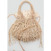 Mango Beaded Handbag - Beige | Very (UK)