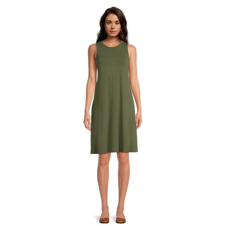 Time and Tru Women's Sleeveless Knit Swing Dress, Sizes XS-XXXL | Walmart (US)