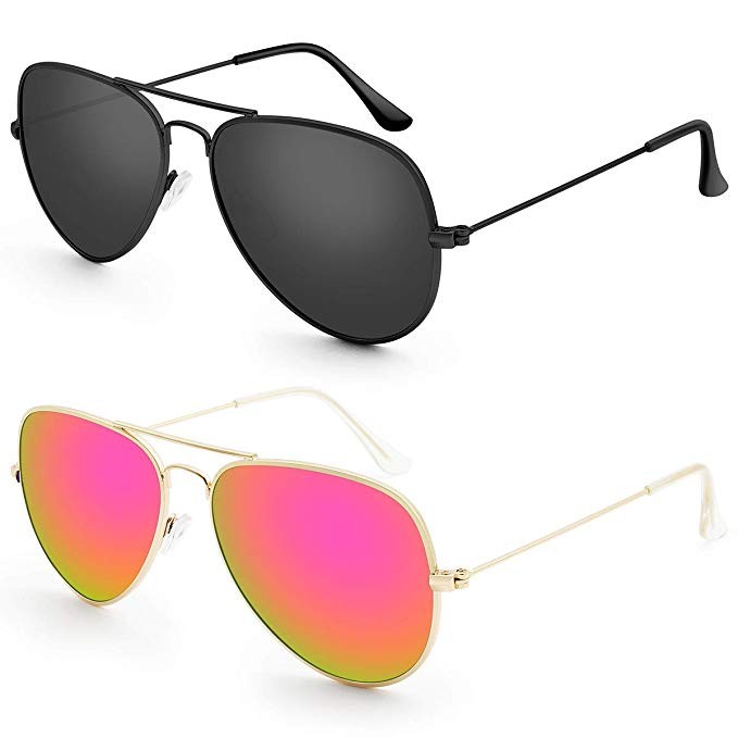 Livhò Sunglasses for Men Women Aviator Polarized Metal Mirror UV 400 Lens Protection | Amazon (US)