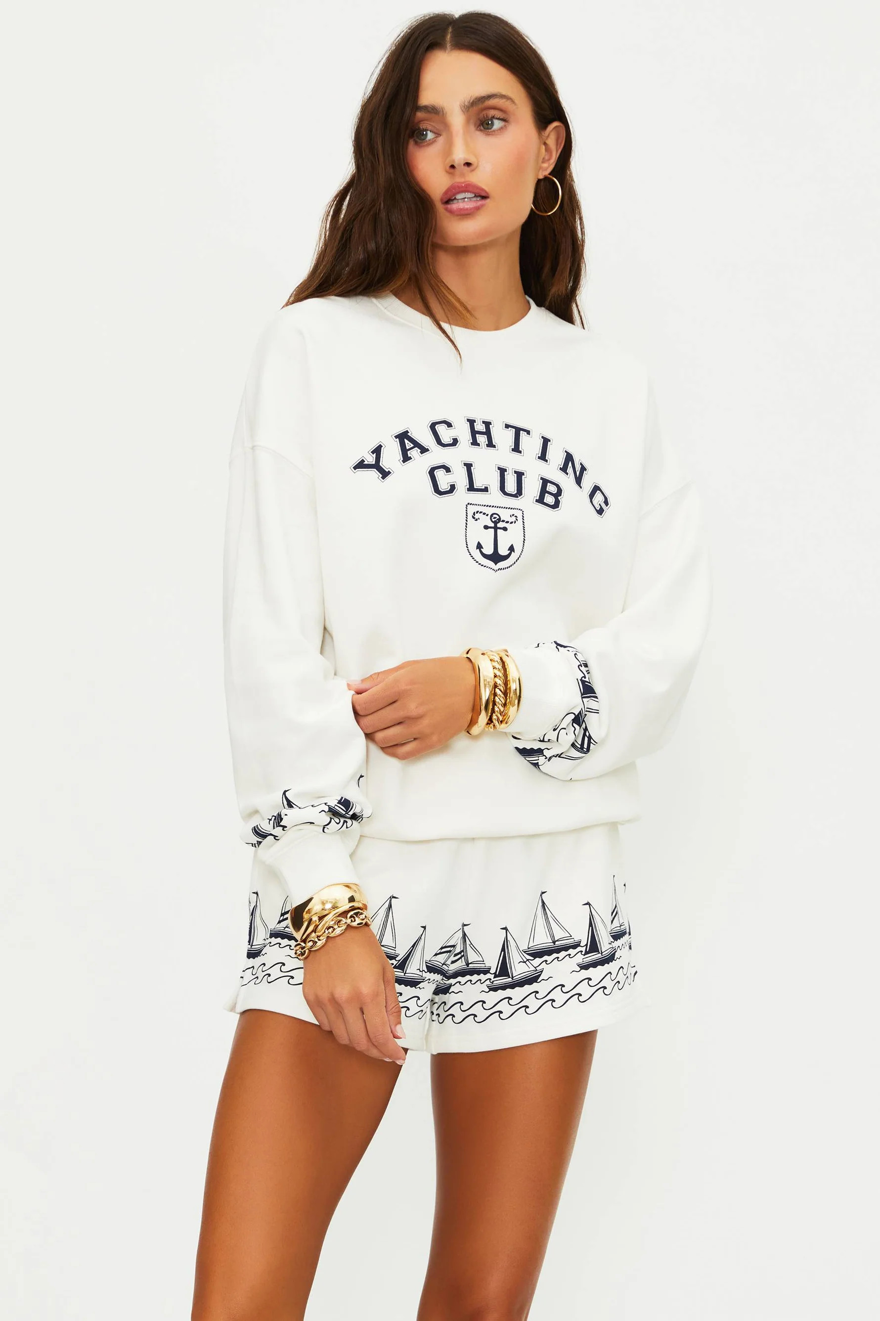 Devyn Oversized Sweatshirt Regatta Anchor | Sailing Sweatshirt | Beach Riot | Beach Riot