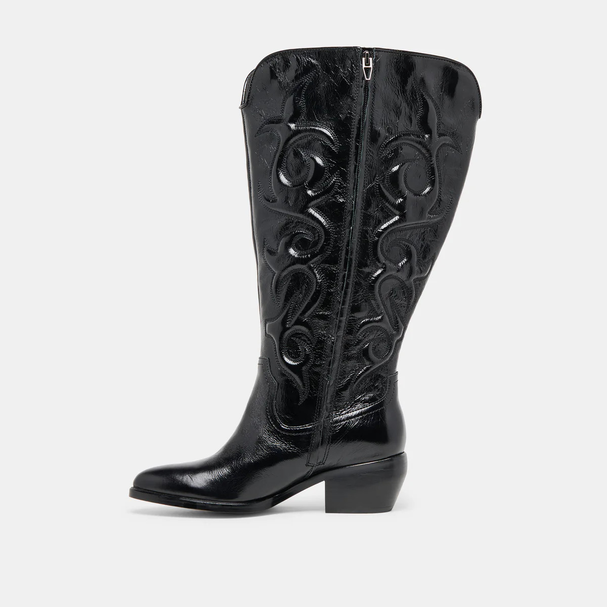 Mirla Black Leather Extra Wide Calf Boots | Dolce Vita | DolceVita.com