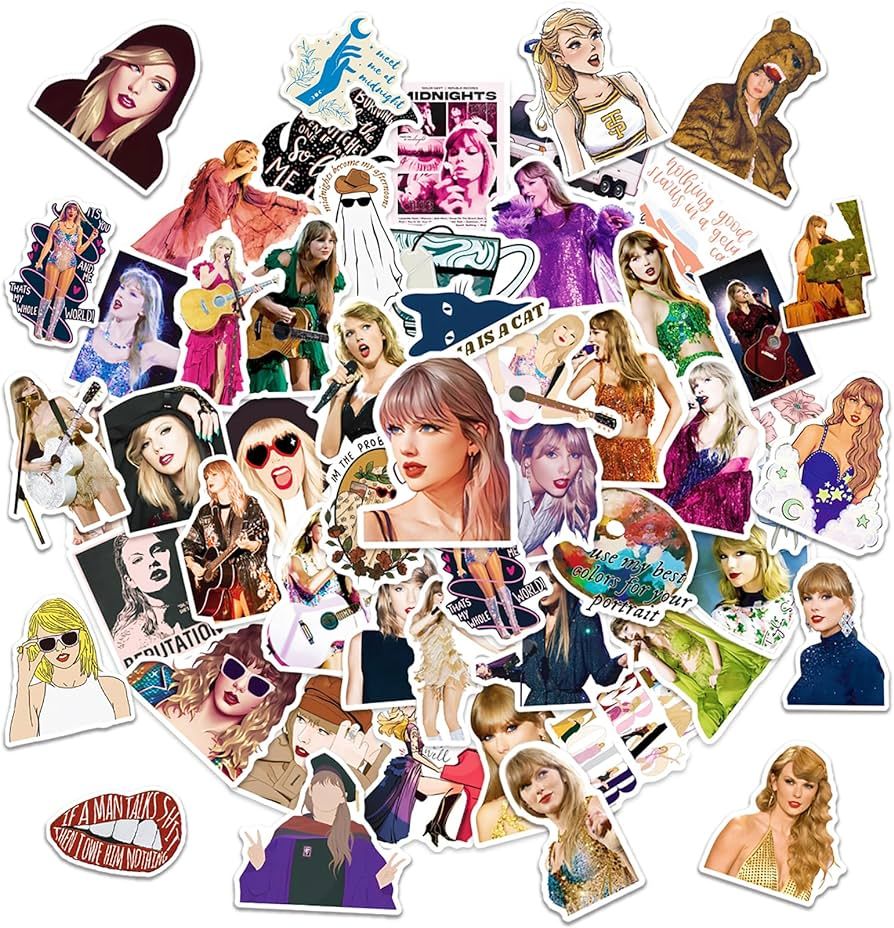 JCQAYB 100pcs Singer Taylor Sticker for Women,Popular Singer Taylor Ablum Stickers for Adult,Viny... | Amazon (US)