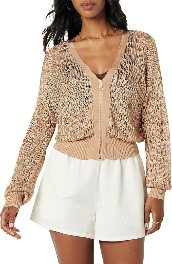 The Drop Women’s Long Sleeve Crocheted Zip Front Cardigan | Amazon (US)
