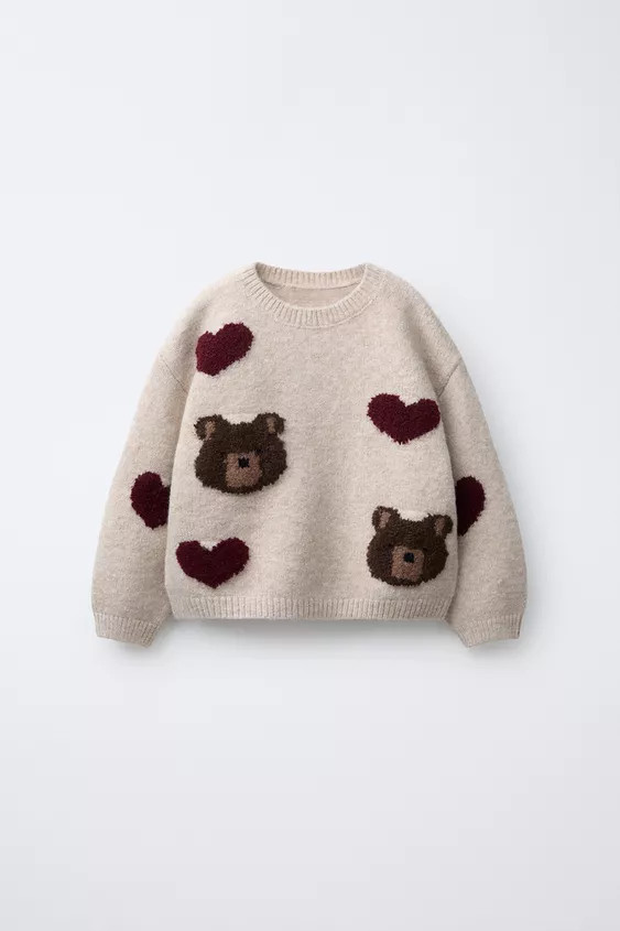 BEAR AND HEART KNIT SWEATER | Zara US