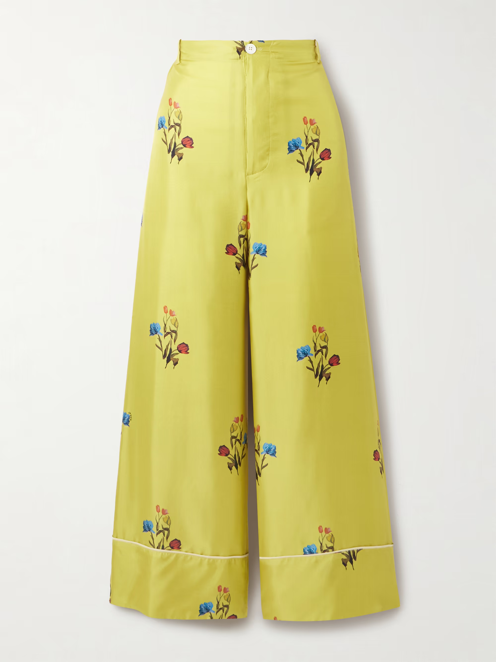 Floral-print silk-twill wide-leg pants | NET-A-PORTER (US)