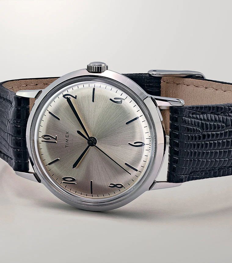 Marlin® Hand-Wound 34mm Leather Strap Watch | Timex