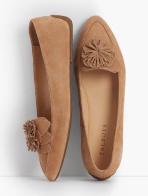 Francesca Flower Driving Moccasins- Kid-Suede | Talbots