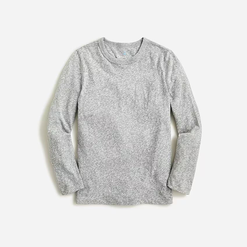Kids' long-sleeve pocket T-shirt in the softest jersey | J.Crew US
