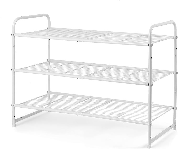 Simple Trending 3-Tier Stackable Shoe Rack, Expandable & Adjustable Shoe Shelf Storage Organizer,... | Amazon (US)