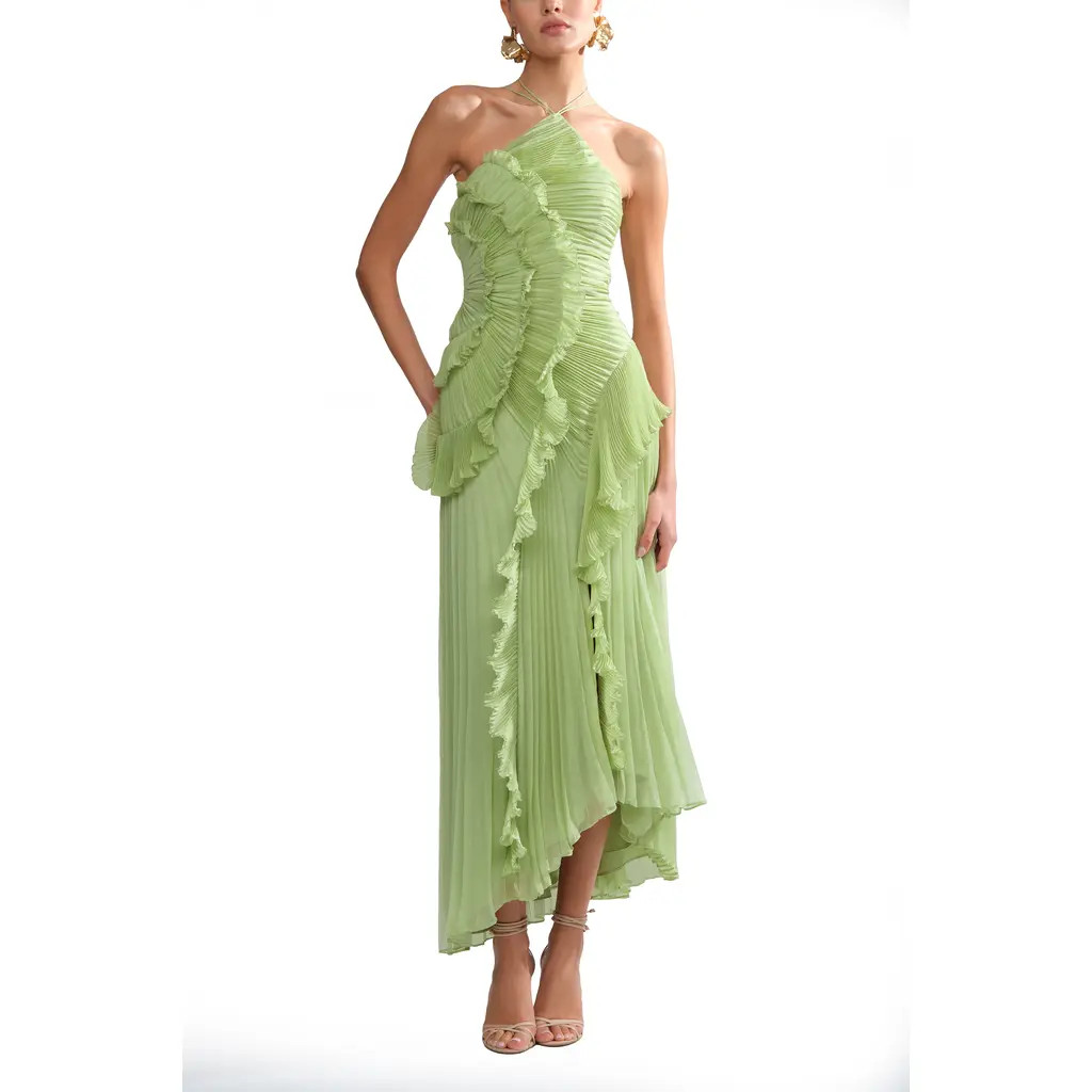 AMUR Lorelie halter gown in Stem at Nordstrom, Size 6 | Nordstrom