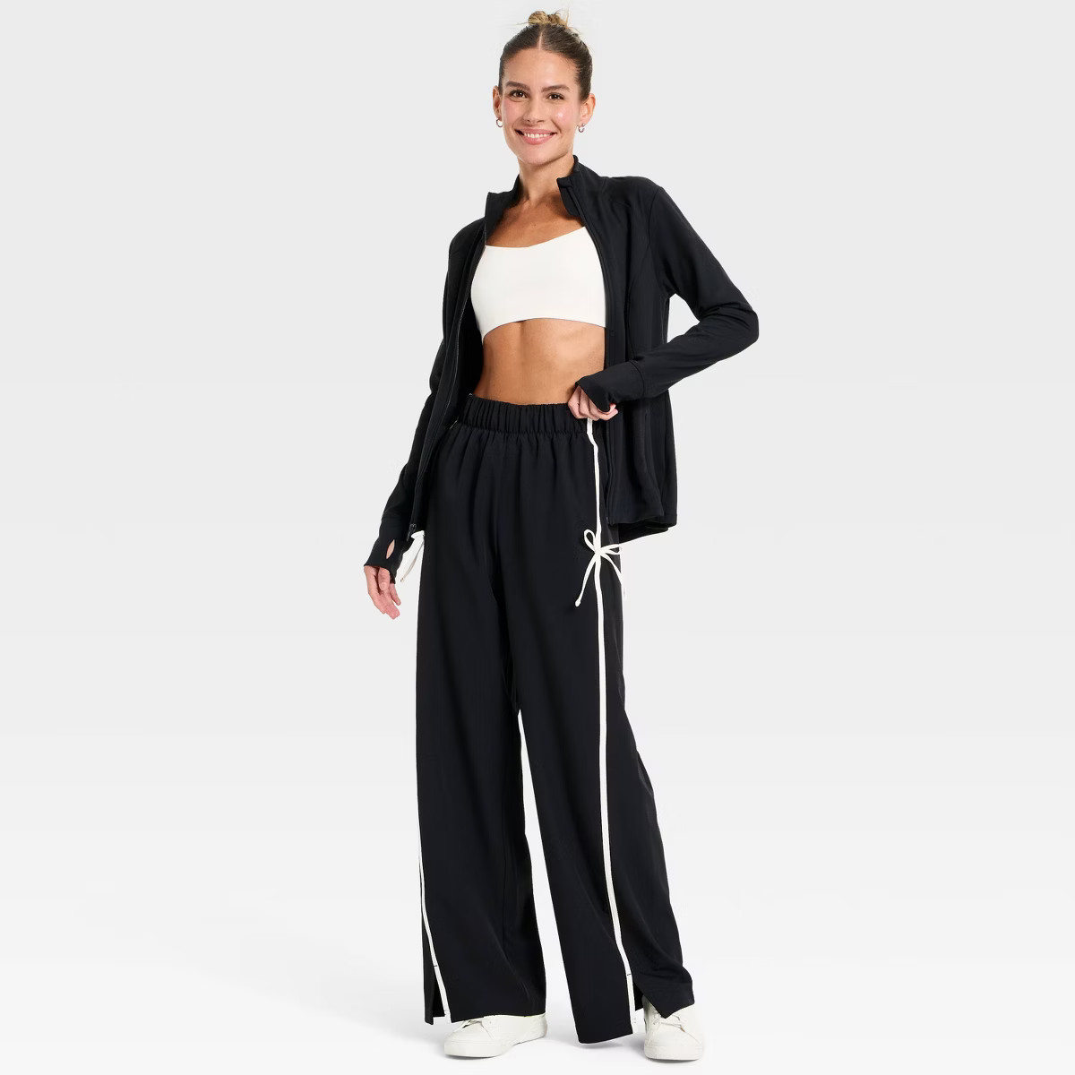 Women's Woven High-Rise Bow Track Pants - All In Motion™ | Target