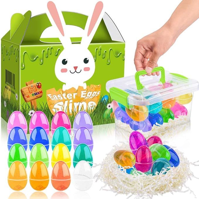 Easter Basket Stuffers Eggs Slime - 28 OZ Easter Eggs Slime Kit 16 Colors for Easter Decorations ... | Amazon (US)