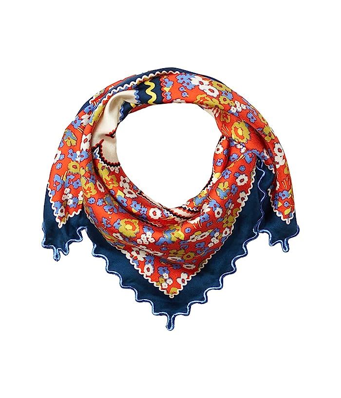 Tory Burch Confetti Field Neckerchief (Poppy Red) Scarves | Zappos