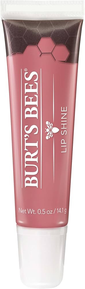 Burt's Bees Lip Care, Moisturizing Lip Shine for Women, 100% Natural, Blush, 0.5 Oz | Amazon (US)
