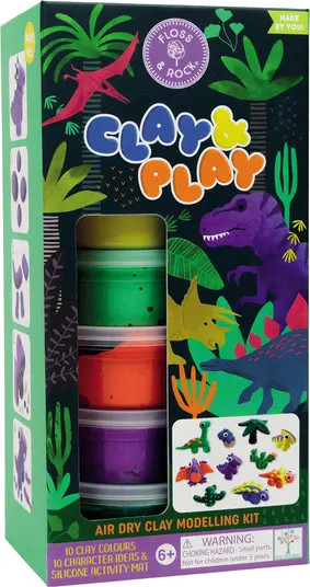 Floss & Rock Dino Clay & Play AIr Dry Clay Modeling Kit | Nordstrom | Nordstrom