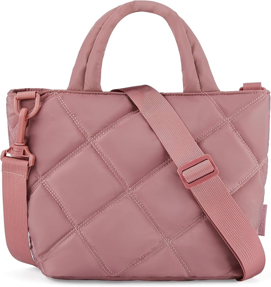 BAGSMART Crossbody Bags for Women, Quilted Grid Puffer Tote Bag, Handbag Shoulder Bag Small Purse... | Amazon (US)