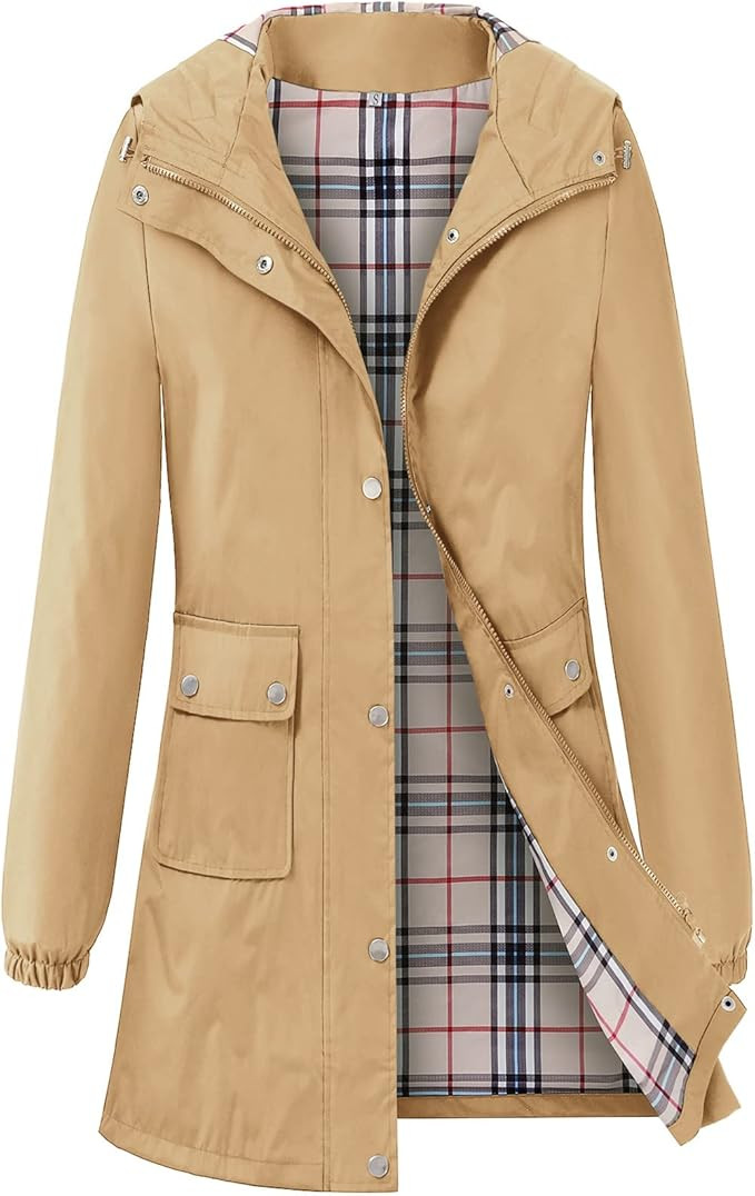 Adiwiid Rain Coat for Women Waterproof with Hood Lightweight Women's Rain Jacket Outdoor Trench W... | Amazon (US)