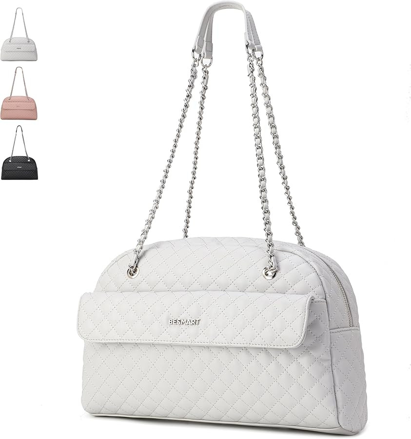 BESMART Waterproof Handbags Women's Shoulder Bag, Soft PU Vegan Leather Top Handle Bag Ladies Rho... | Amazon (US)