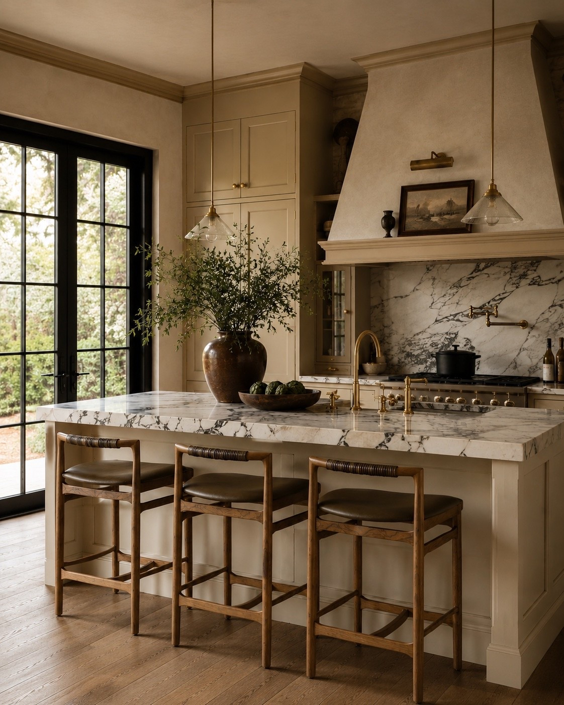 I’m obsessing over these Wayfair counter stools and how much warmth the dark wood and green upholstery add to this kitchen.

#LTKHome