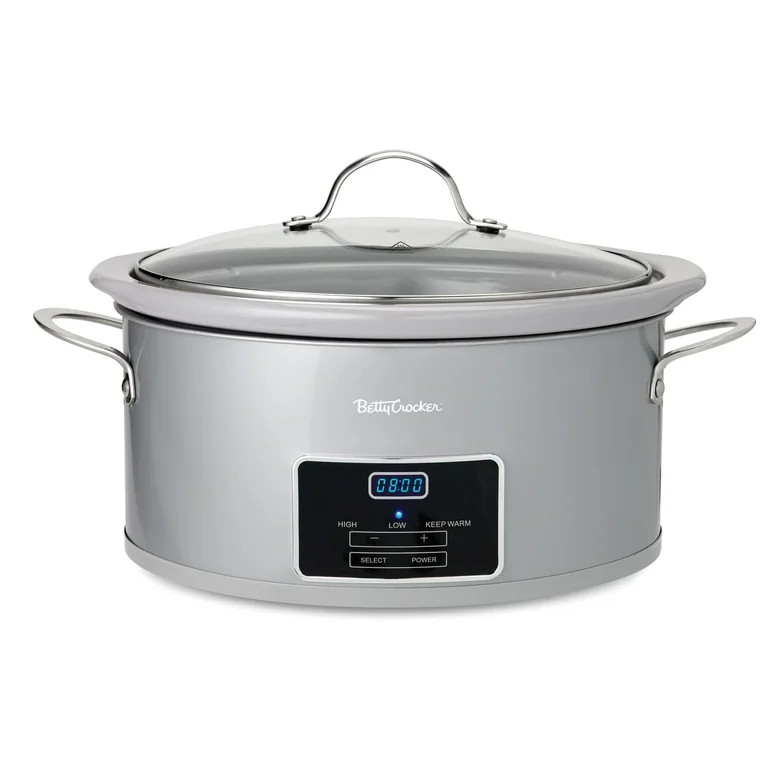 Betty Crocker 6-Quart Oval Digital Slow Cooker, Programmable Crock Pot Up to 20 Hours, Electric C... | Walmart (US)