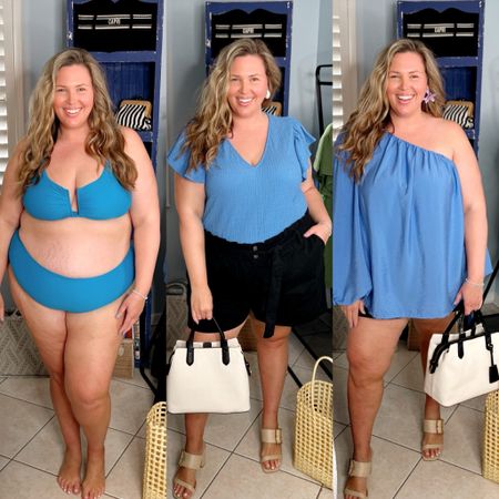 Target Tuesday Plus Size Try-On! This swimsuit is incredible! It's the Shade and Shore line and it runs true to size. I'm in a 2X! This Ava and Viv top runs generous on me. I recommend sizing down! I’m in 1X. These Ava and Viv shorts run generous for me. I'm in a 2X here but I’d be ok in 1X I think. Love this off shoulder top from the Future Collective line. I need the 1X instead of the 2X though! With this look I wore a pair of SPANX A-Line Shorts here in a size 1X but a 2X would be better. Use code ASHLEYDXSPANX for a discount on full price items at checkout! Linked up my bags and accessories as well! 

#LTKSeasonal #LTKPlusSize #LTKStyleTip