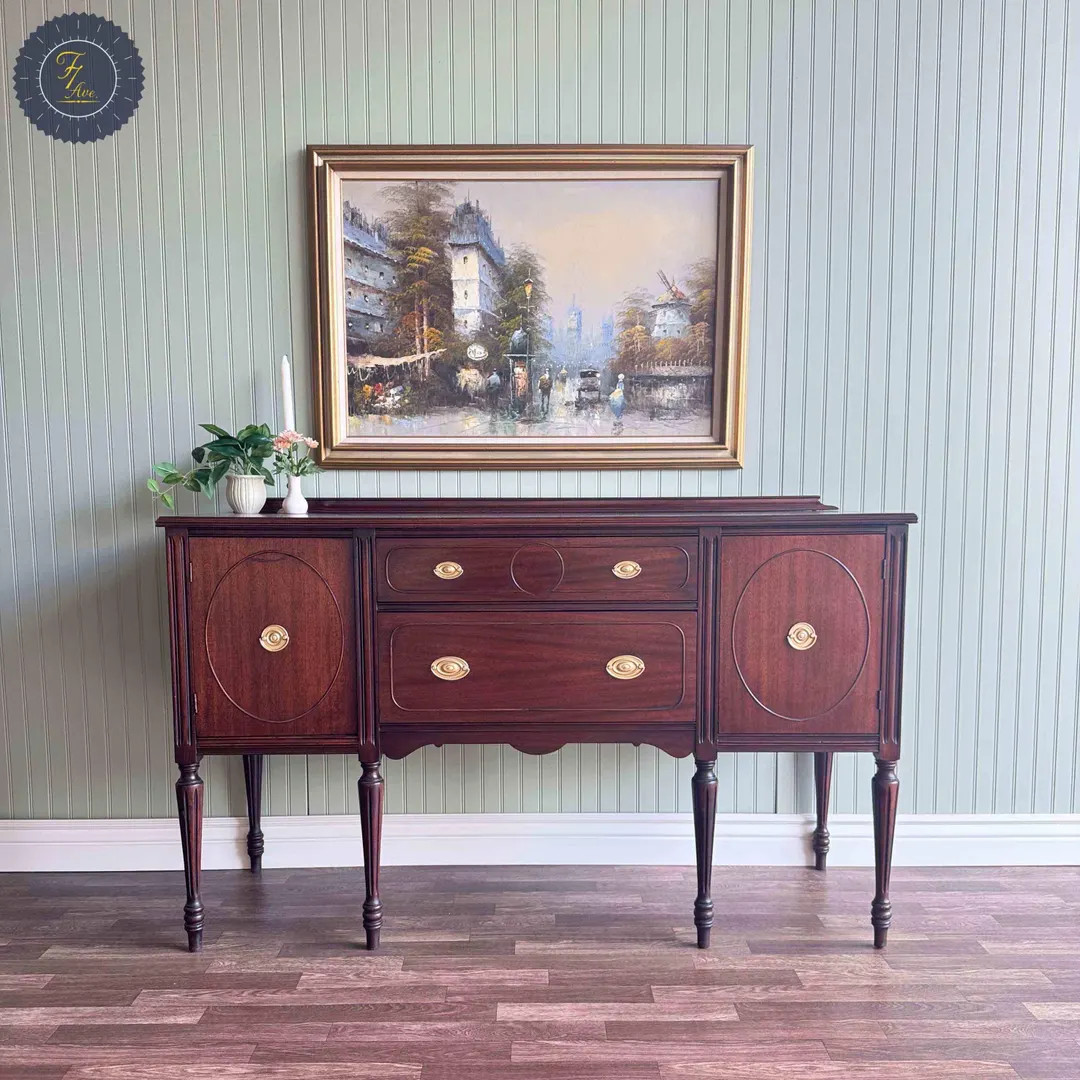 Mahogany Antique Victorian Sideboard | Gold Hardware | 2 Drawer + 2 Compartment | Restored Furnit... | Etsy (US)