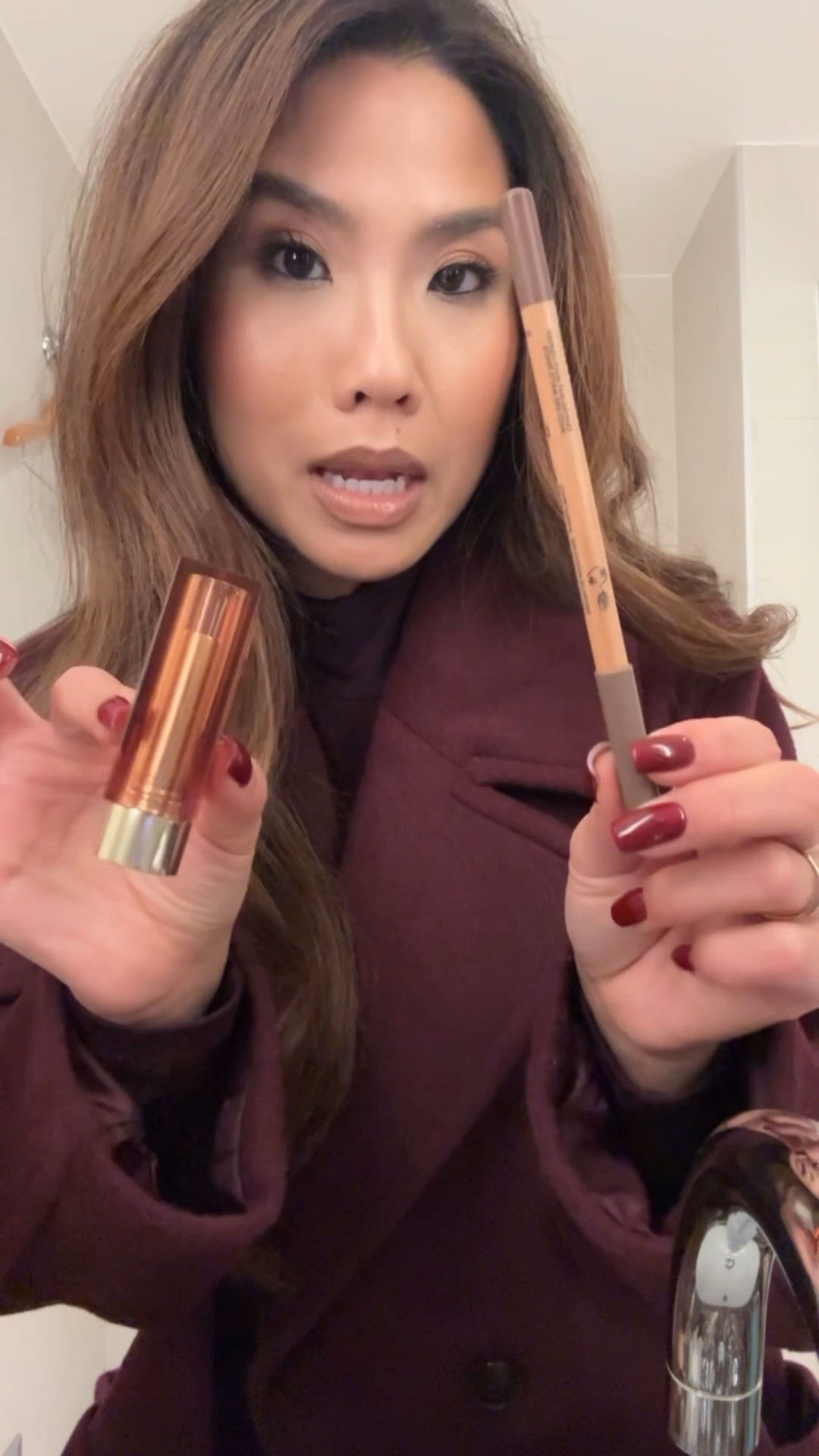 Lip combo ☺️ brown toned!

Liner - endless cacao
Lipstick - Merit Slip all over and Charlotte tilbury nude Kate dabbed in center
Gloss - she’s expensive 

#LTKBeauty