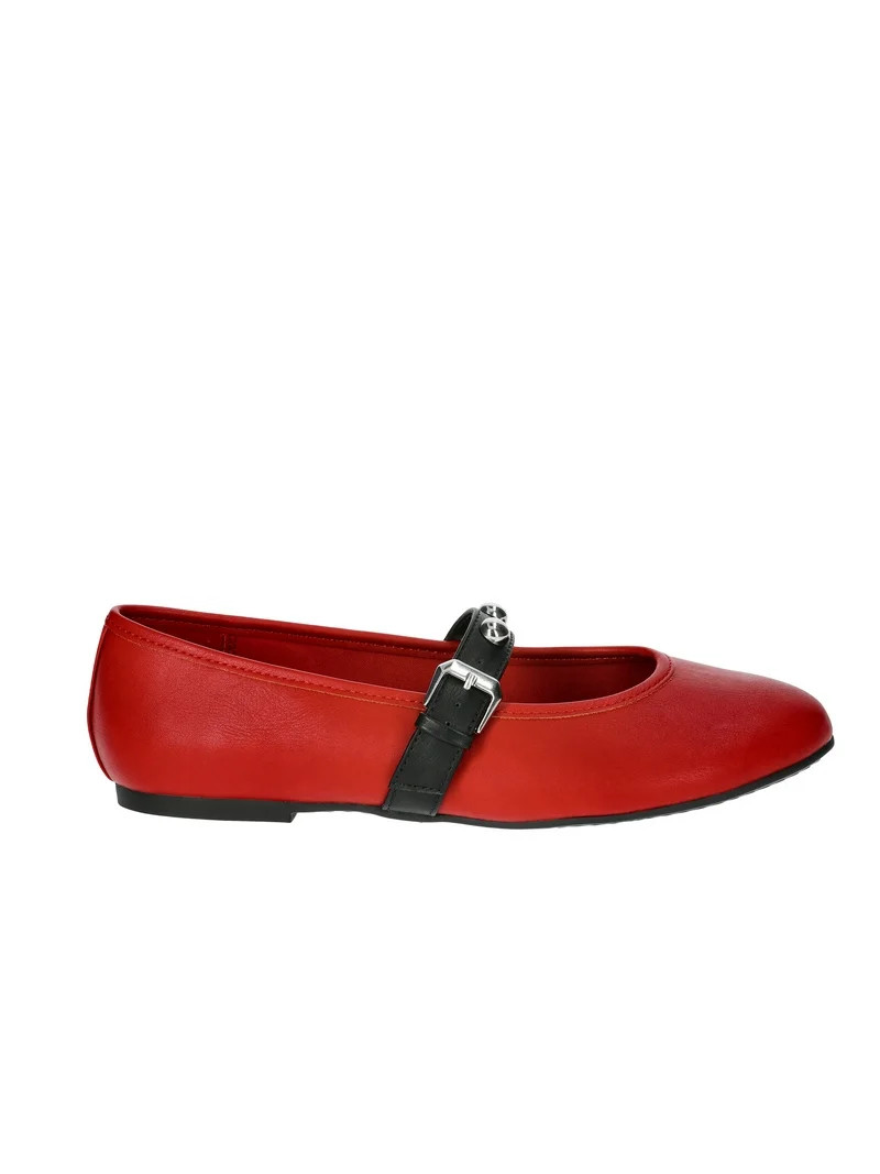 No Boundaries Zapatos Planos Mary Jane de Piel Sintética con Tachuelas, Mujer - Walmart.com | Walmart (US)