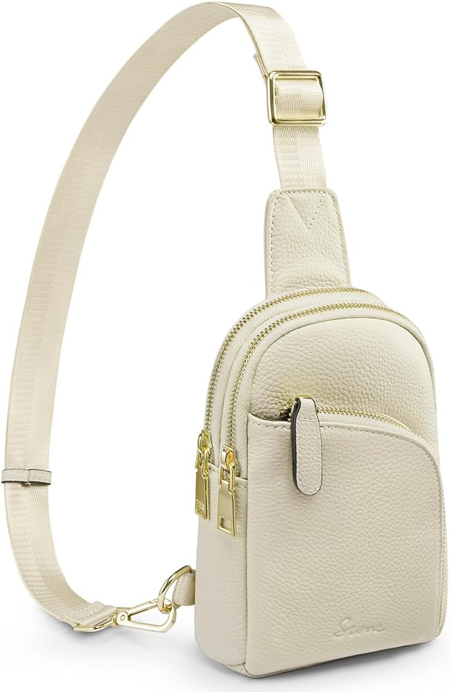 S-ZONE Genuine Leather RFID Blocking Small Sling Bag Women Crossbody Fanny Packs | Amazon (US)
