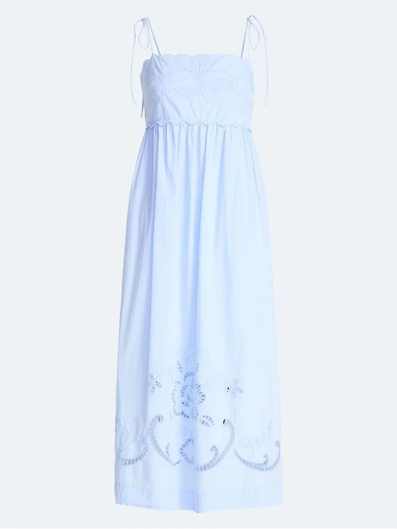 Free Assembly Women’s Embroidered Cotton Midi Dress, Sizes XS-XXL - Walmart.com | Walmart (US)