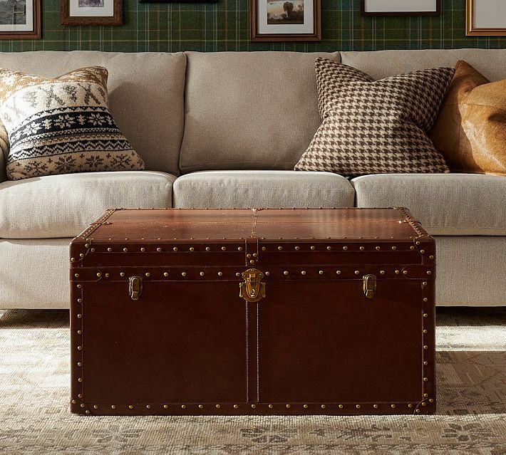 Leather Trunk Coffee Table (36") | Pottery Barn (US)